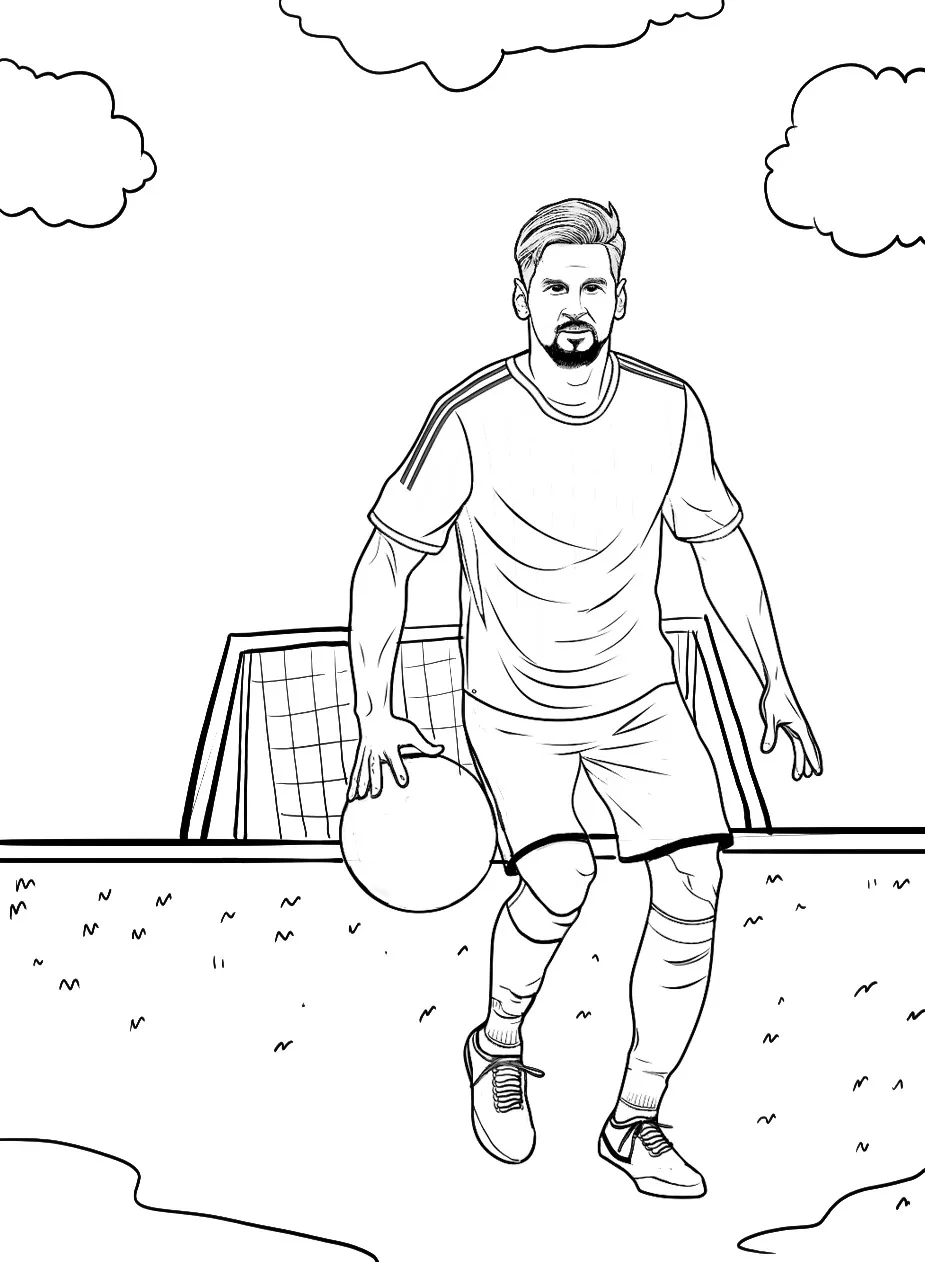 coloriage Messi a imprimer gratuit