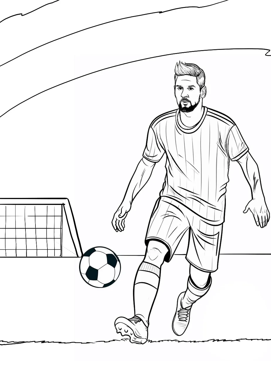 coloriage Messi à imprimer pdf gratuit