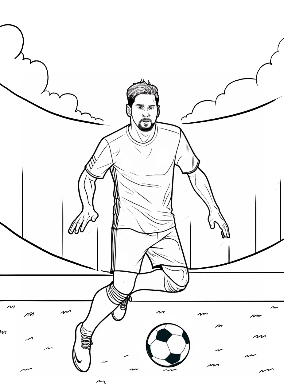 coloriage Messi gratuit pour enfants 1