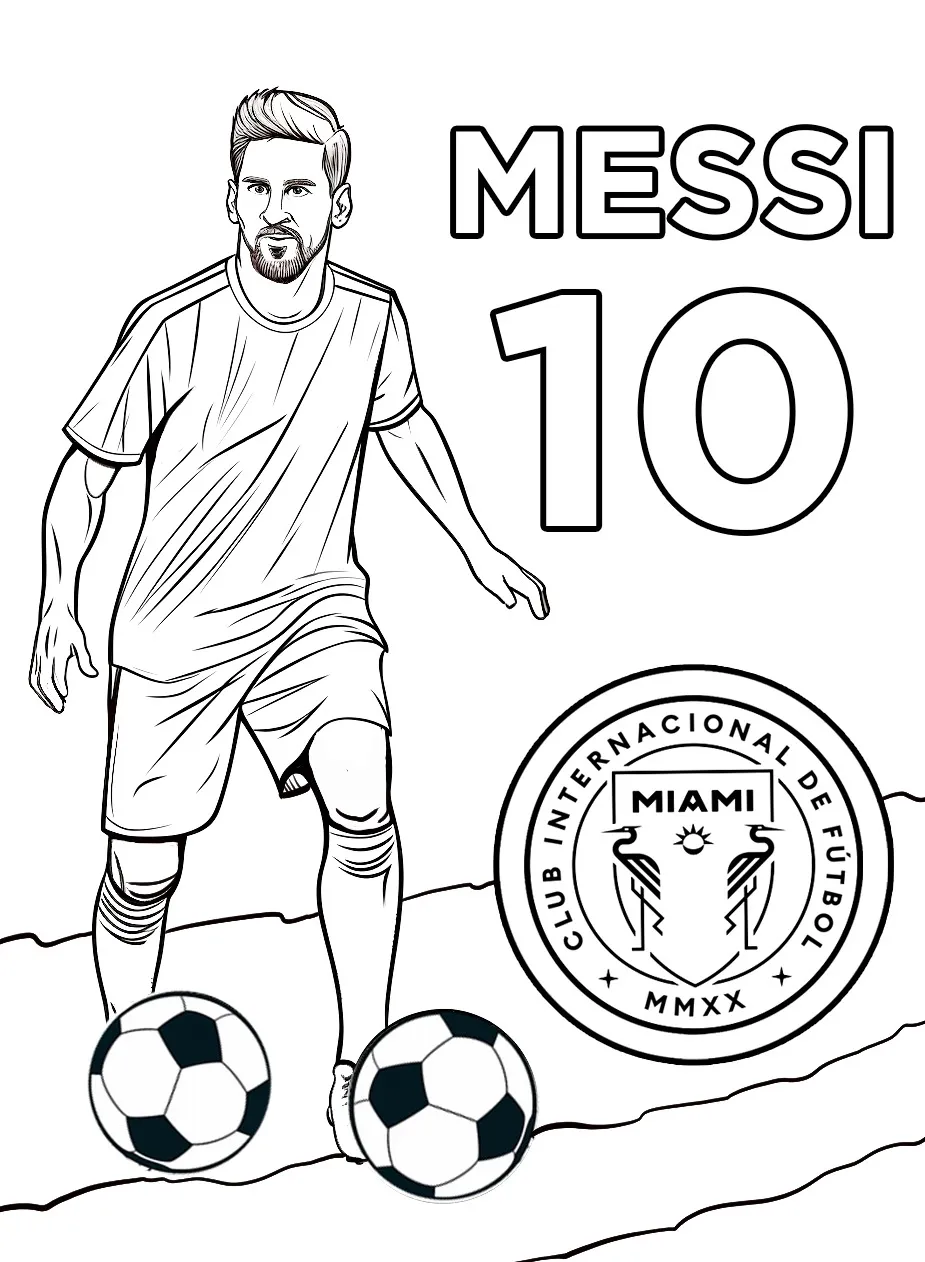 coloriage Messi a colorier en ligne gratuitement