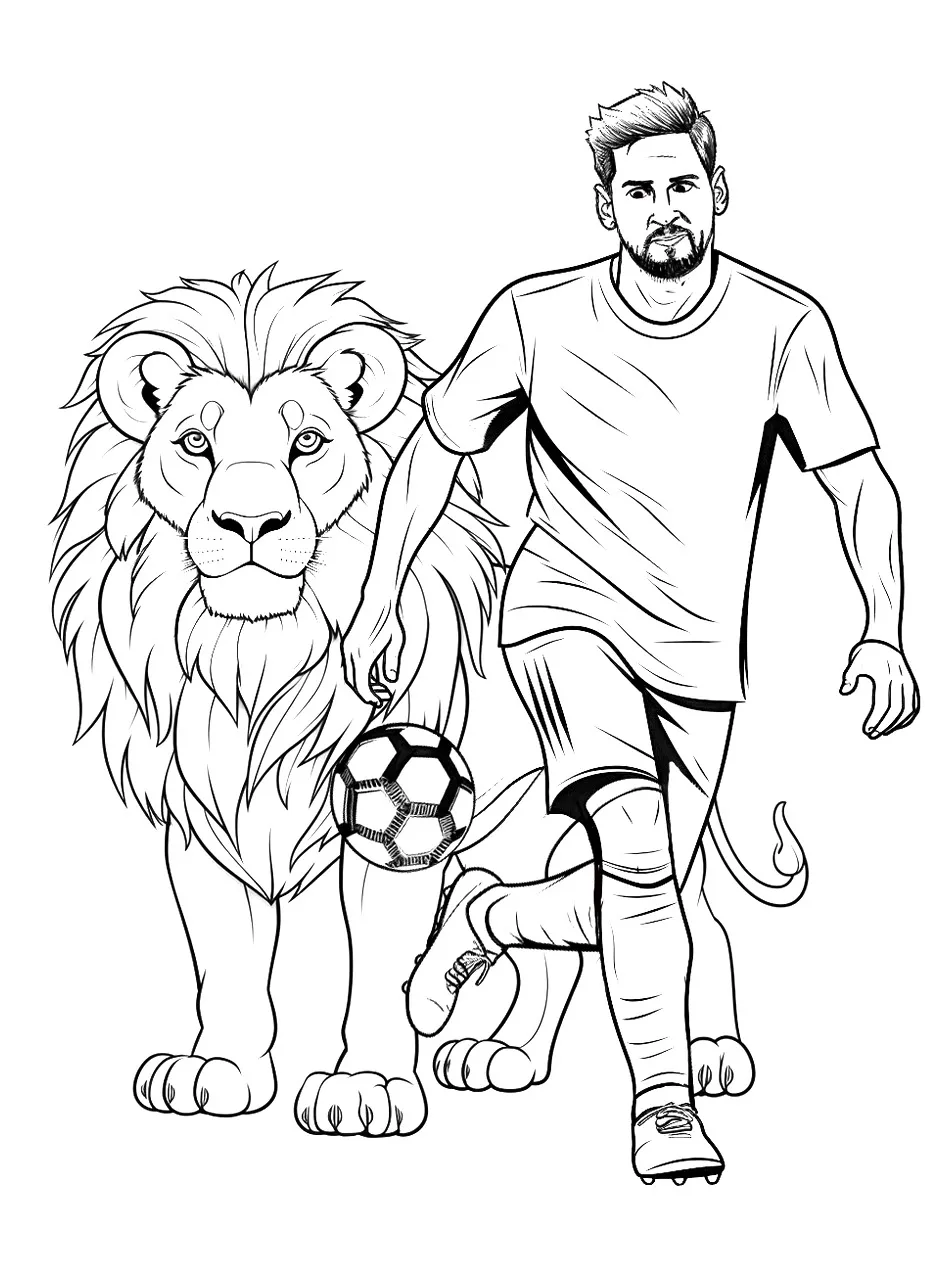 coloriage Messi pour enfant de 5 ans