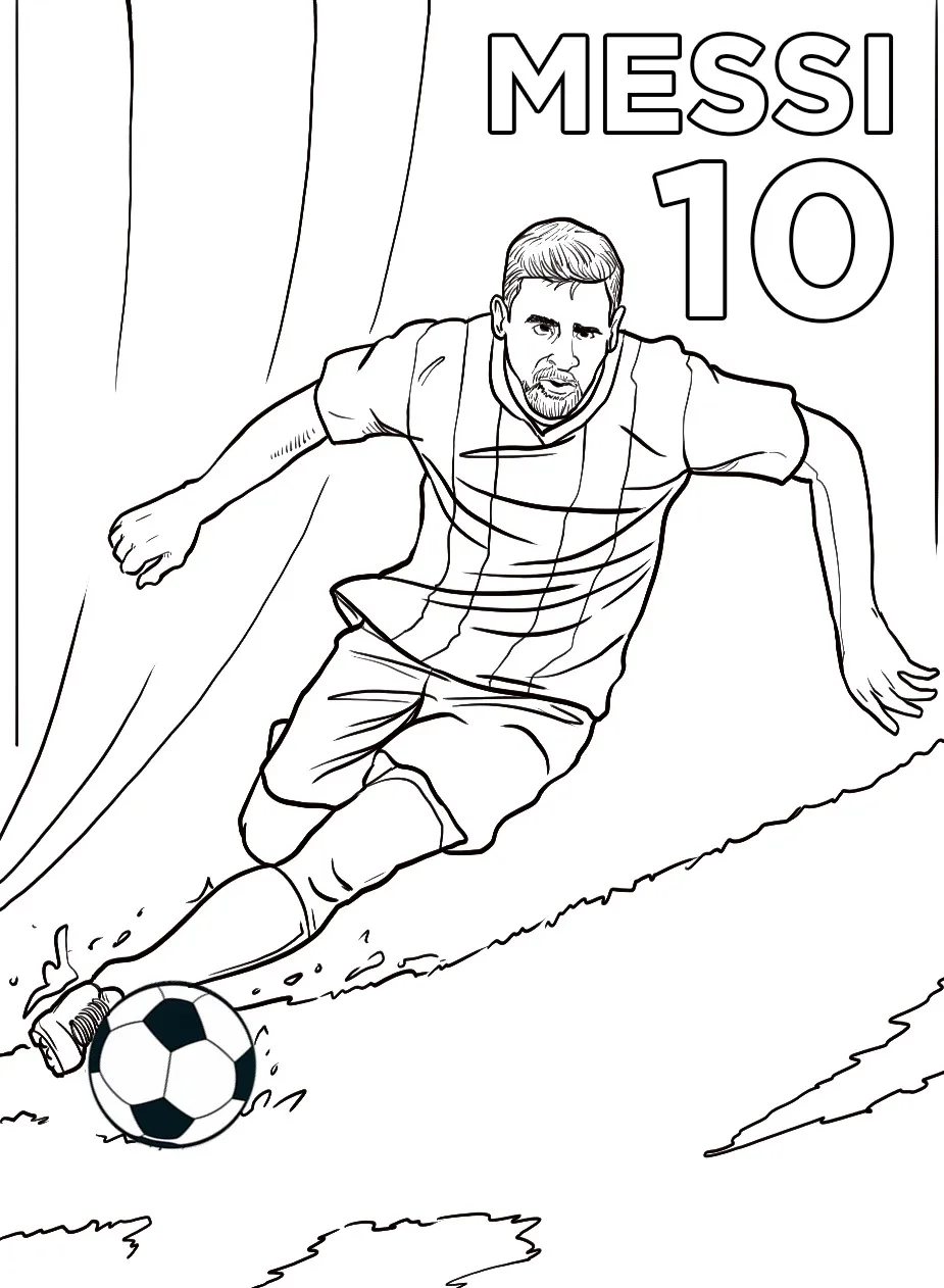 coloriage Messi pour enfants à télécharger 1