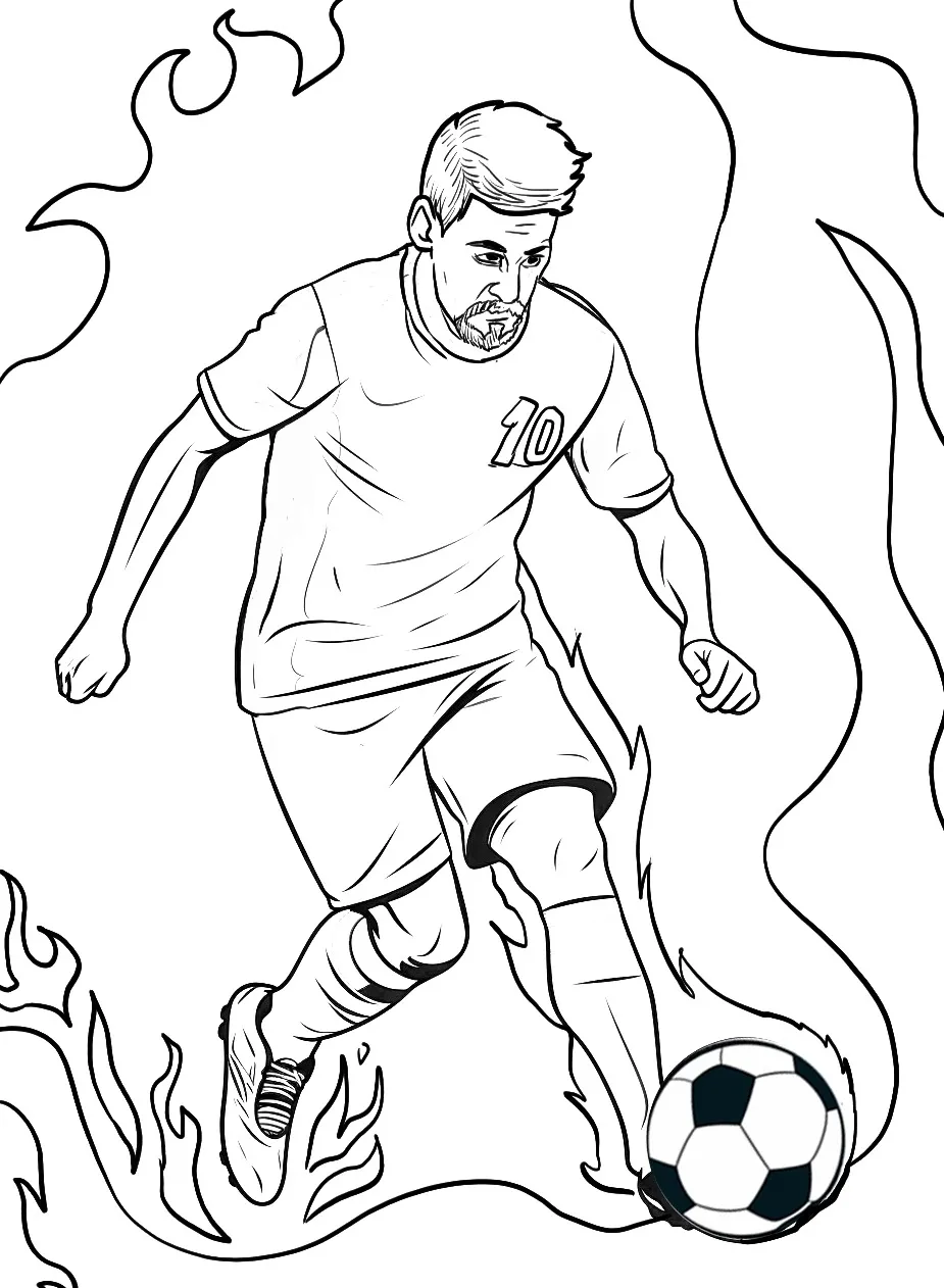 coloriage Messi pour enfant de 6 ans