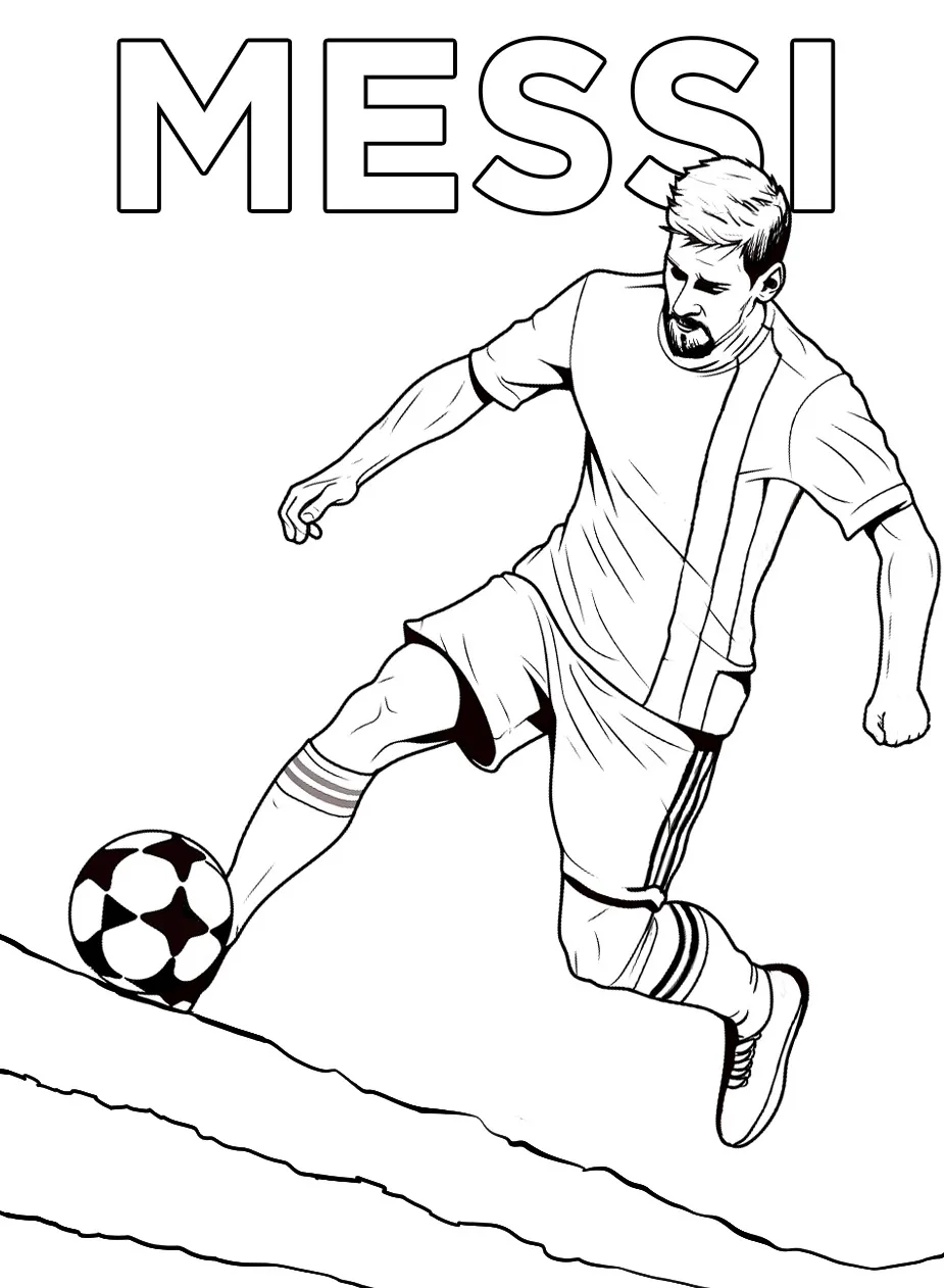 imprimer coloriage Messi pour enfant 2