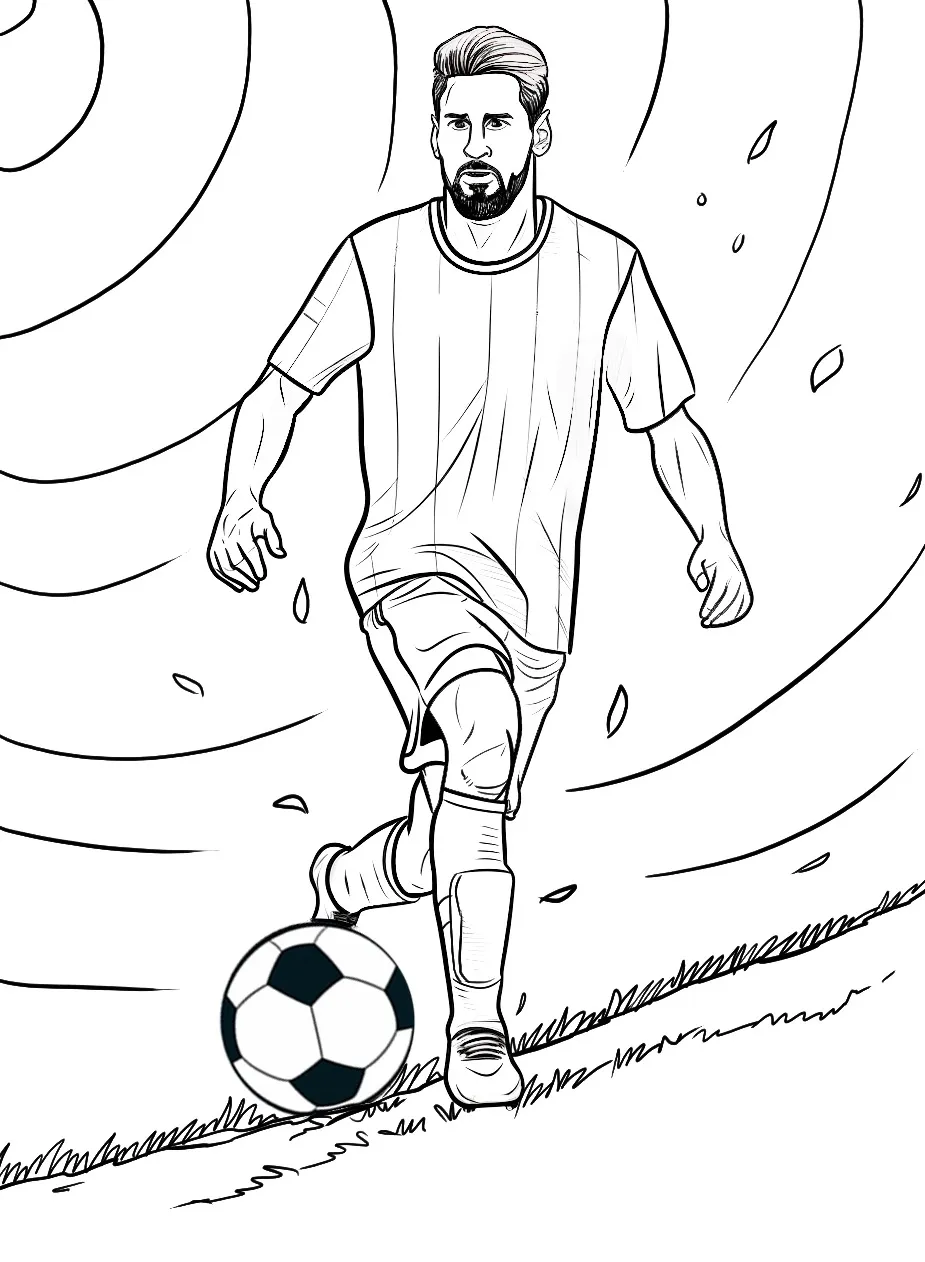 image de coloriage Messi pour enfant