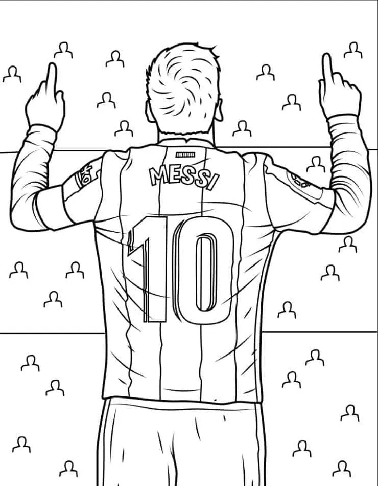 coloriage Messi pour enfants à télécharger