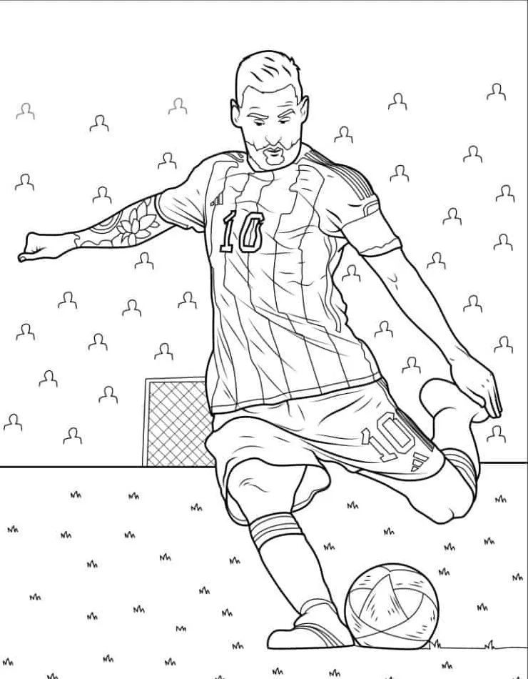 coloriage Messi et decoupage a imprimer gratuit