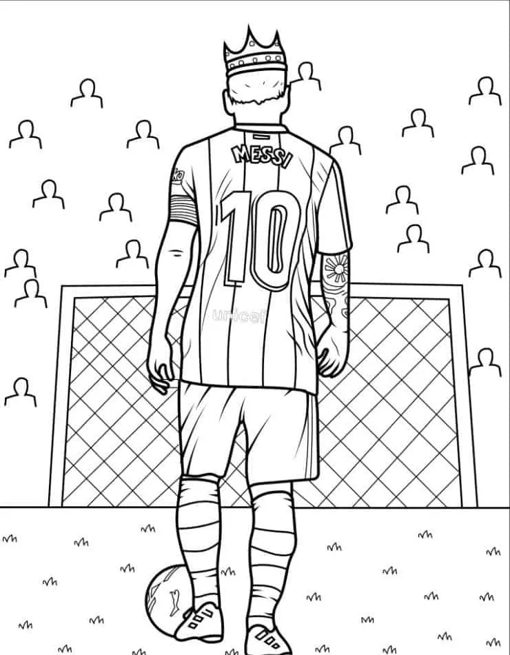 coloriage Messi pour enfants a imprimer