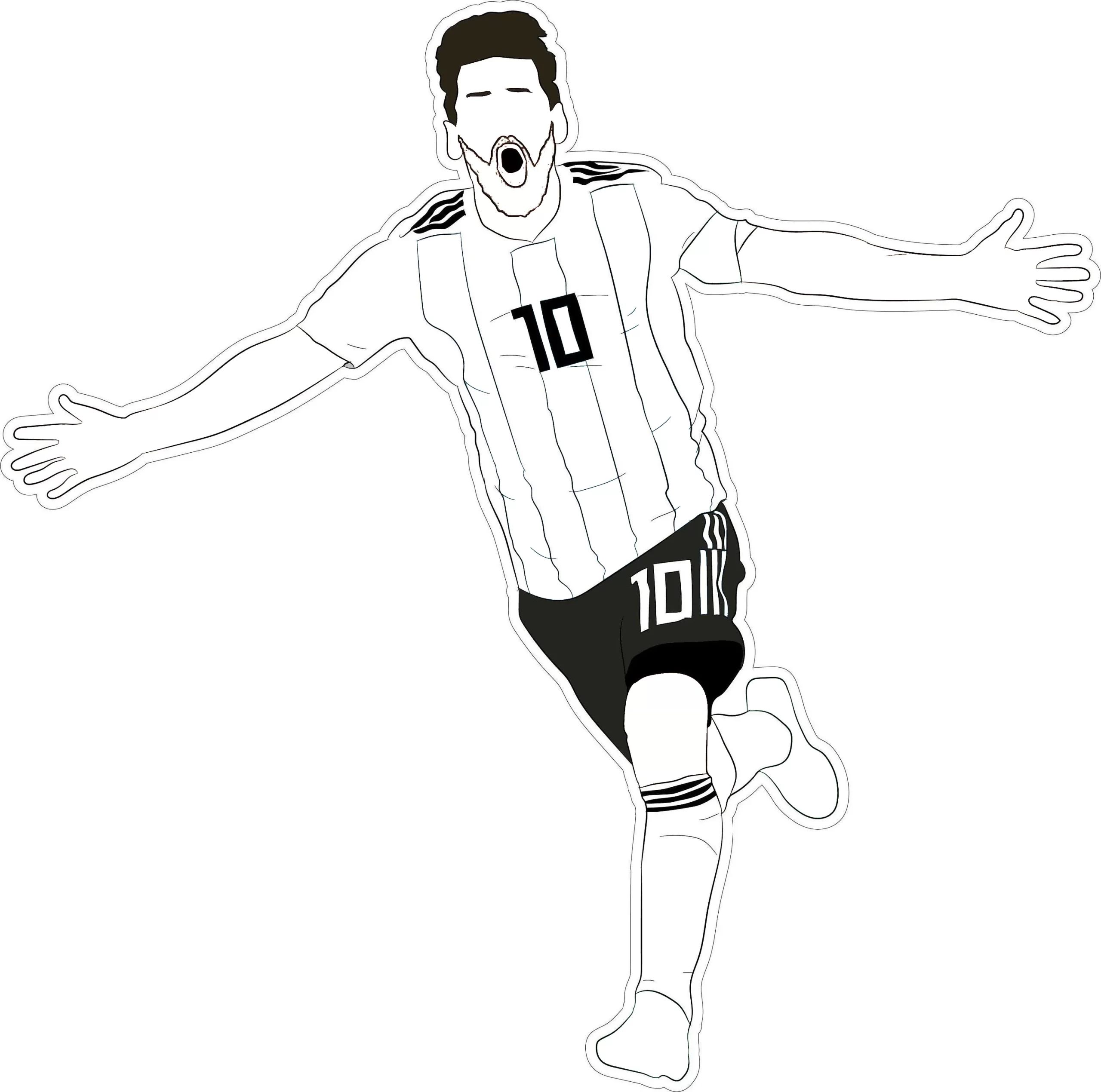 coloriage Messi à imprimer pour enfant de 7 ans