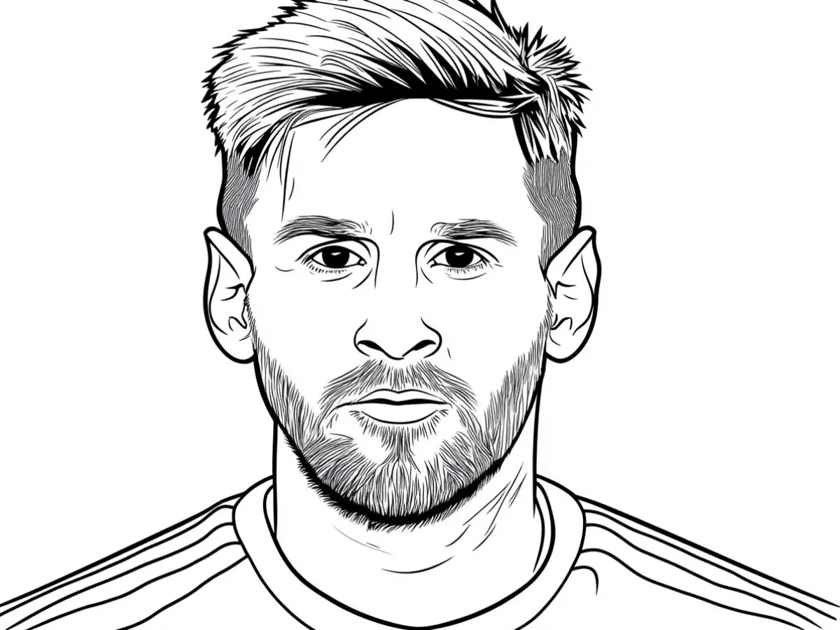 coloriage Messi pour enfant de 7 ans