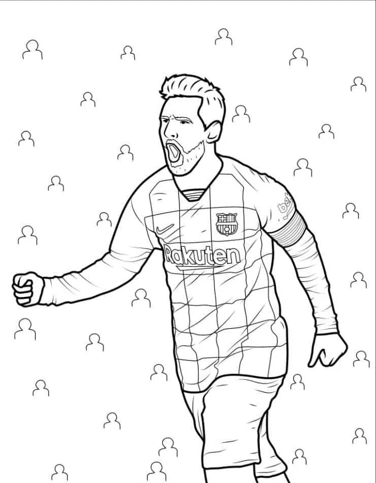 image pour coloriage Messi enfant