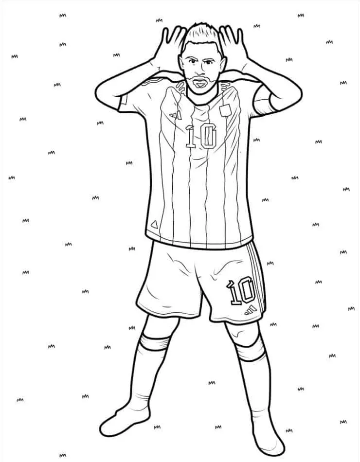 coloriage Messi pour bebe a imprimer