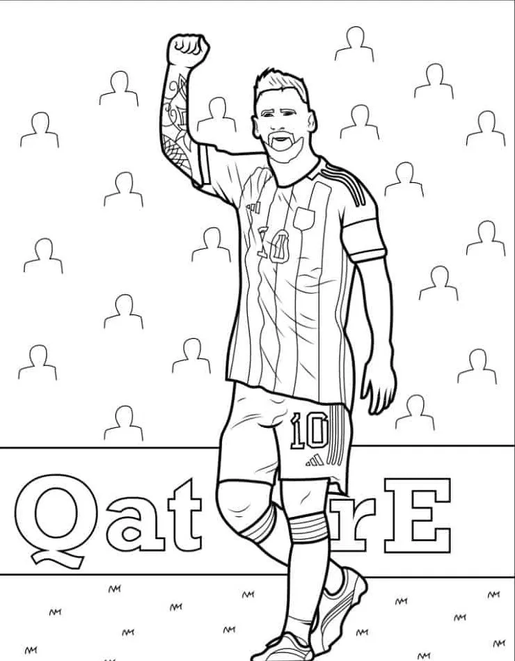 coloriage Messi pour enfants a imprimer gratuit