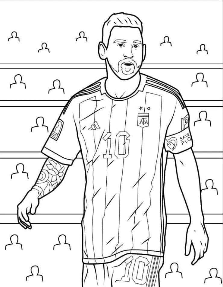 coloriage Messi pour enfant à imprimer