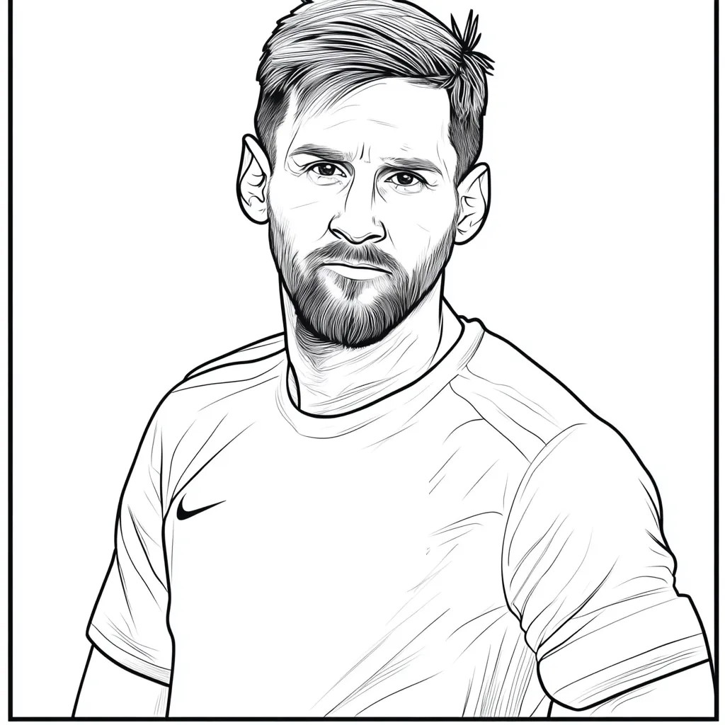 coloriage Messi à imprimer pour enfant de 8 ans 2