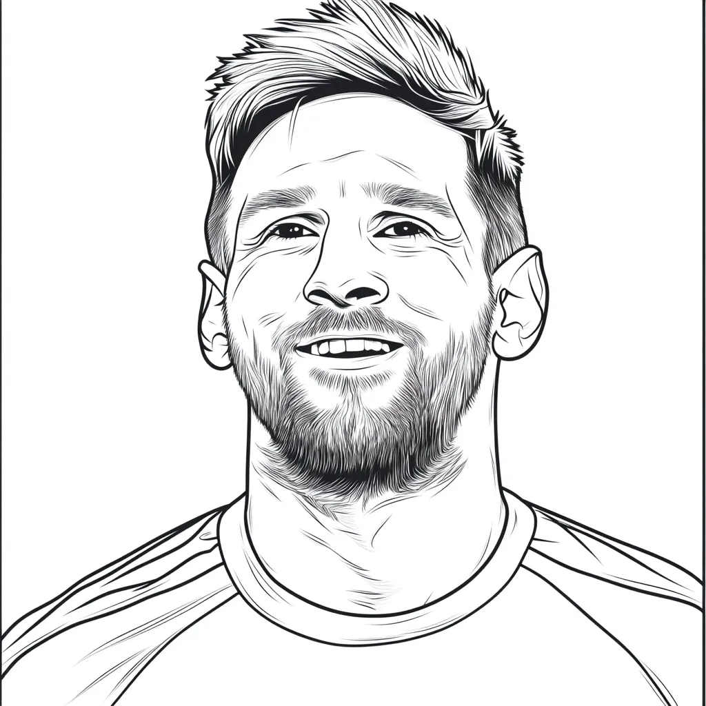 coloriage Messi pour enfants à imprimer