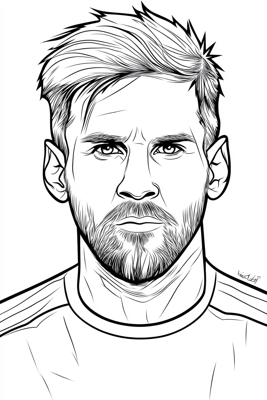 coloriage Messi à imprimer pour enfant de 8 ans 1