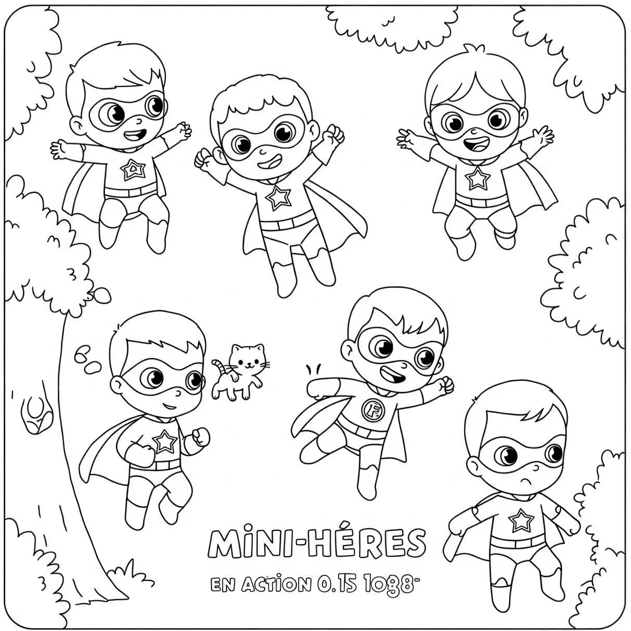 coloriage Mini héros en action a colorier en ligne