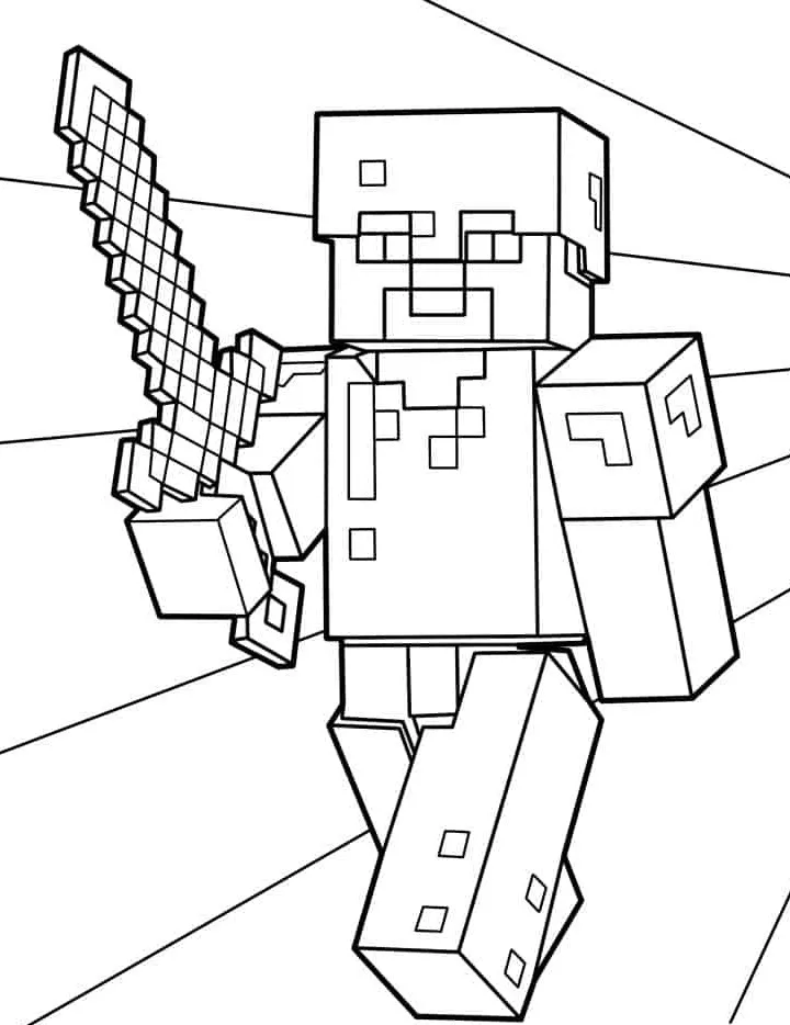 coloriage Minicraft pour enfants à télécharger