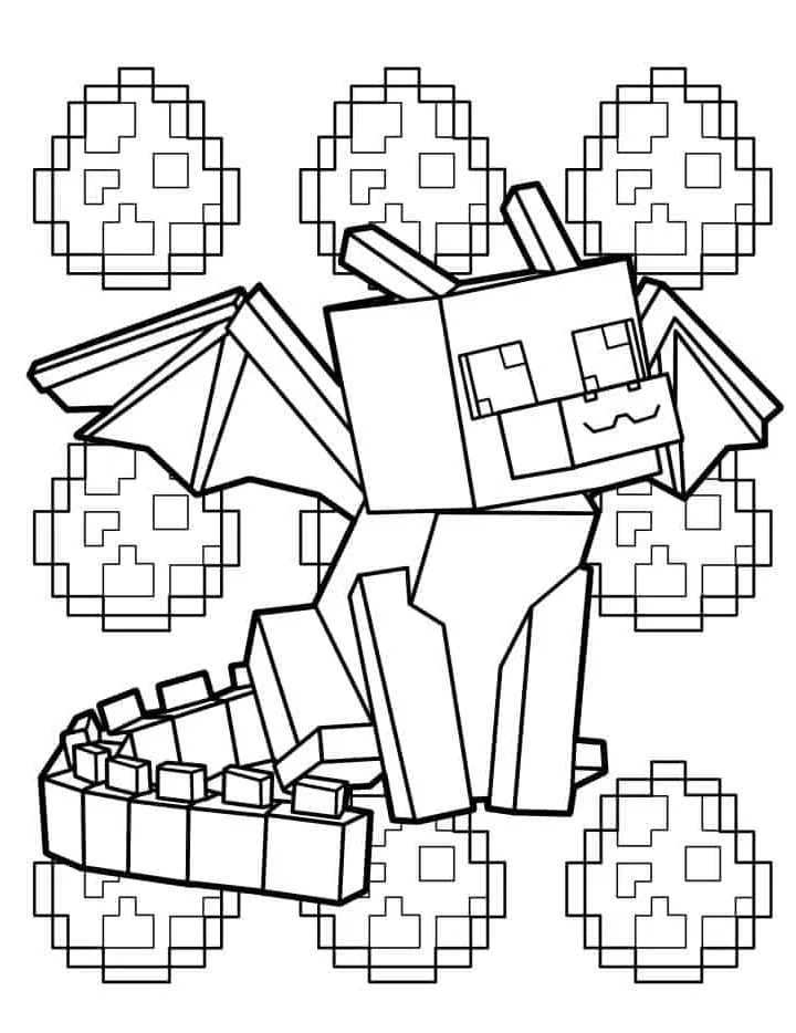 coloriage Minicraft à imprimer pdf 2