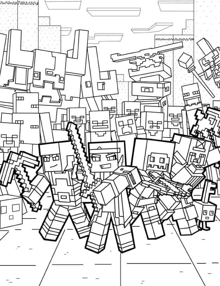 coloriage Minicraft gratuit en ligne 1