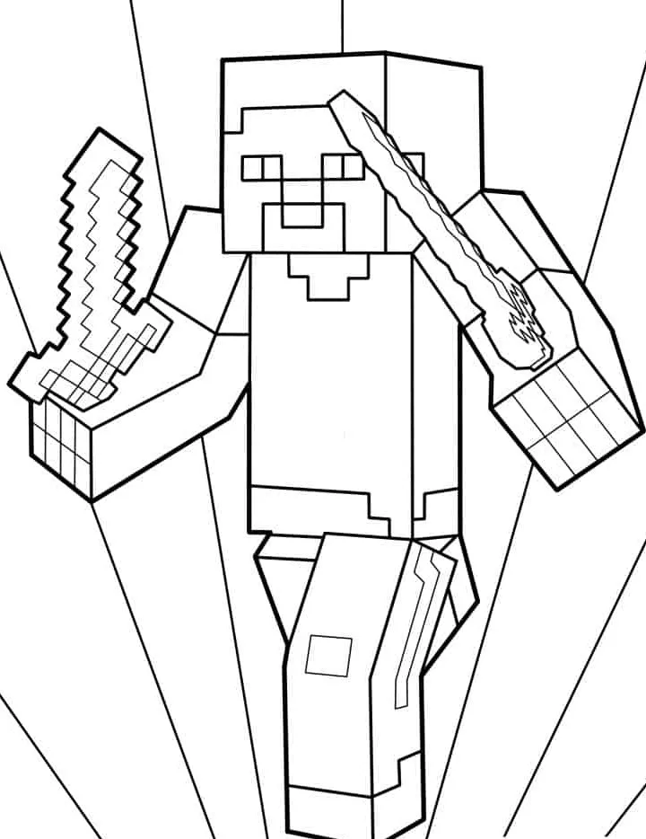 coloriage Minicraft pour enfant gratuit 1