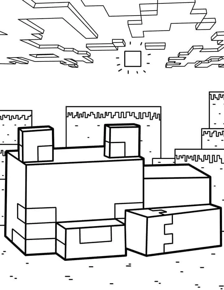 coloriage Minicraft et decoupage 2