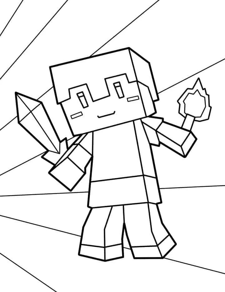 imprimer coloriage Minicraft gratuit 1