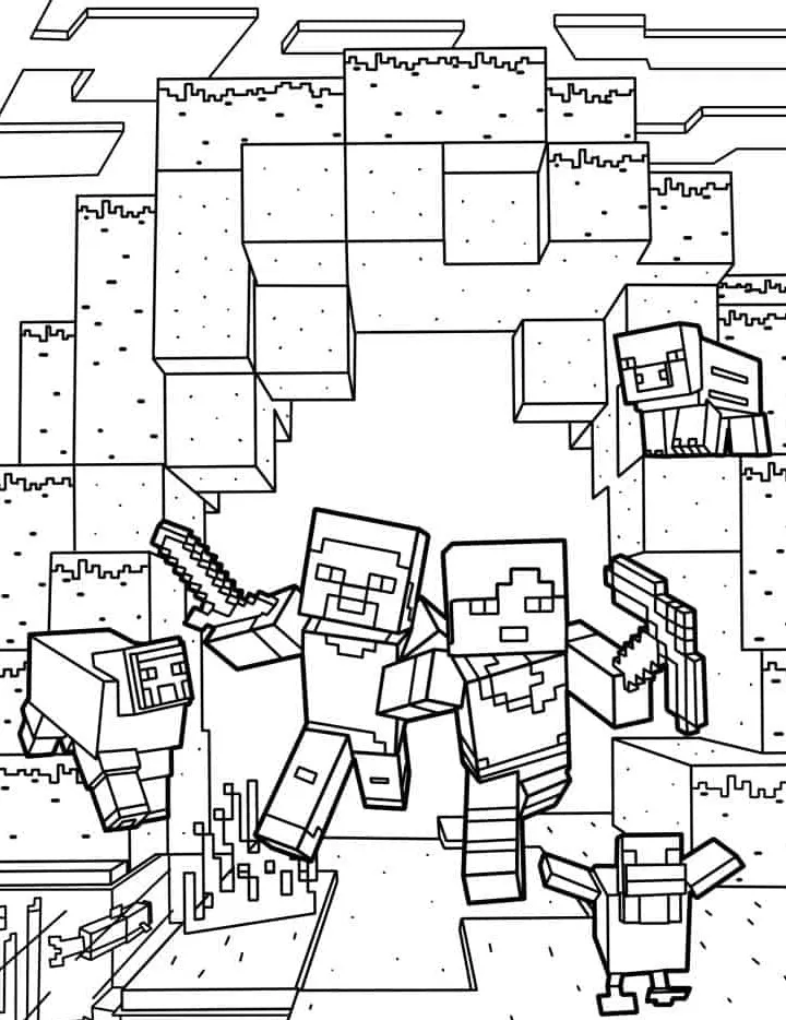 coloriage Minicraft a colorier en ligne gratuitement 1