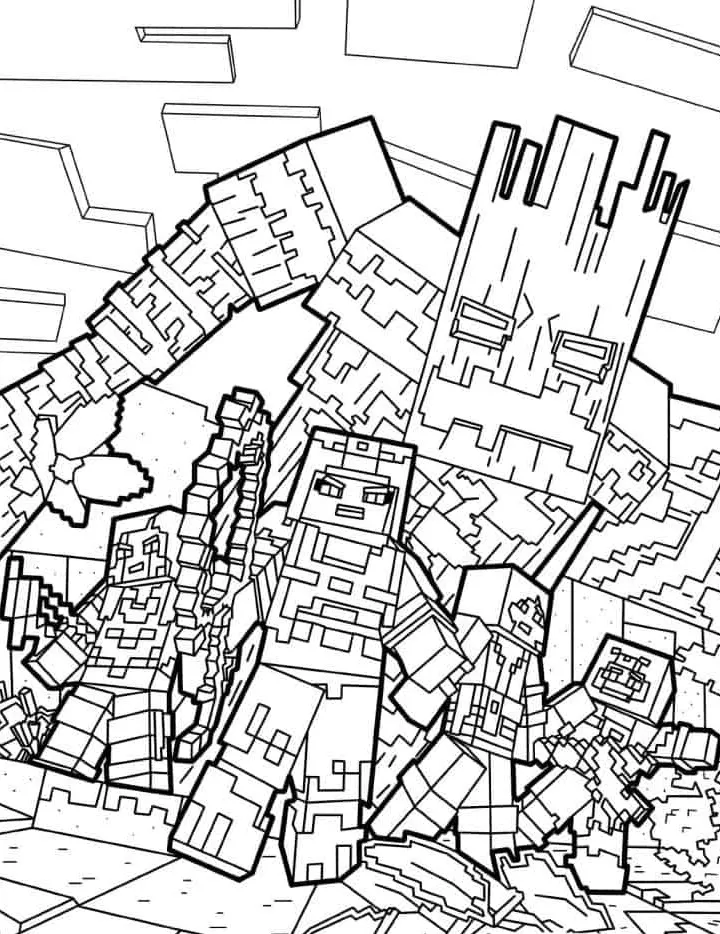 image pour coloriage Minicraft enfant