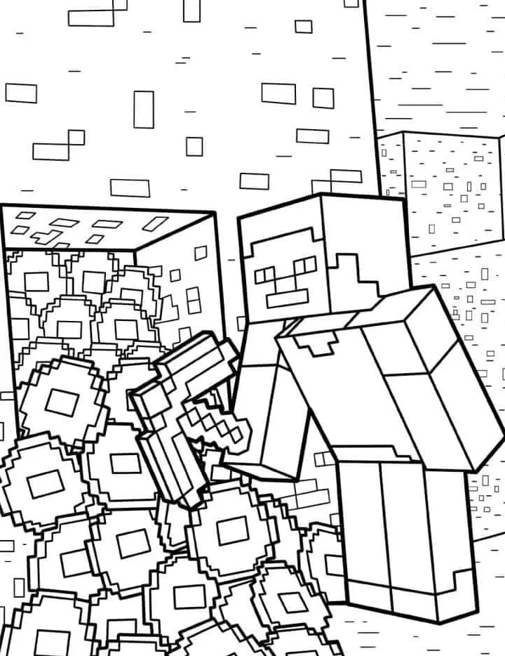 coloriage Minicraft à imprimer pour enfants 2