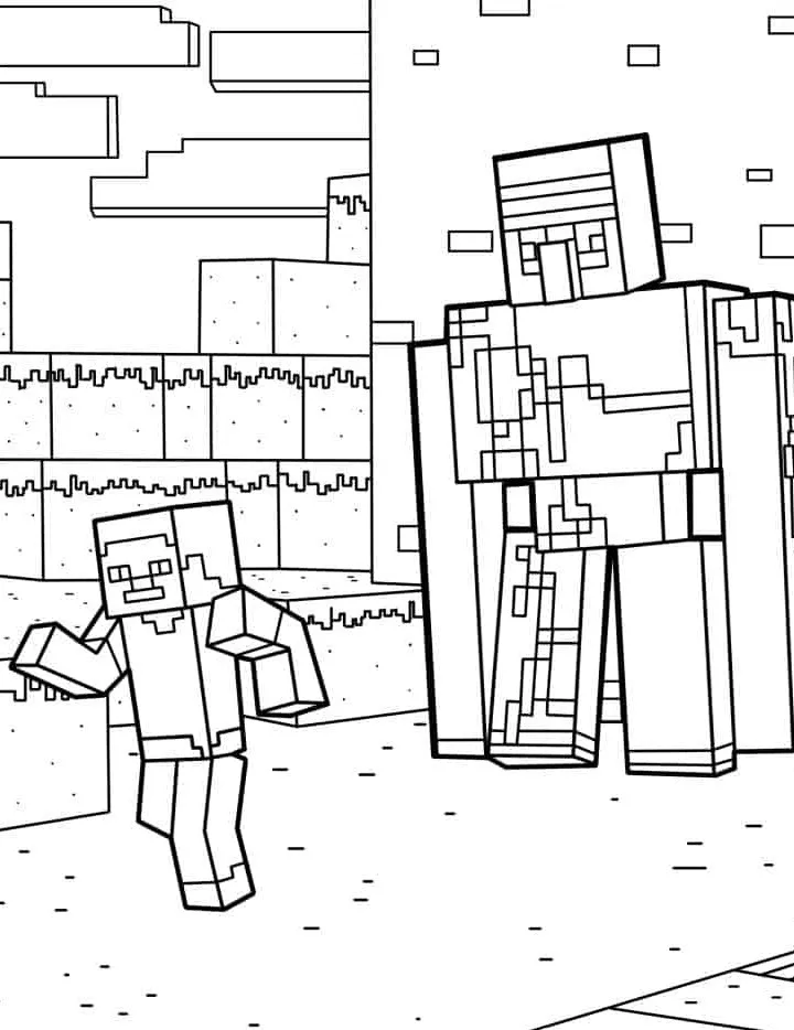 coloriage Minicraft et dessin a imprimer