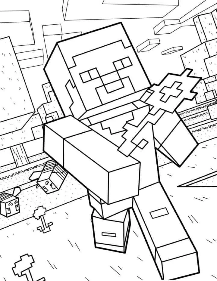 coloriage Minicraft à imprimer pdf