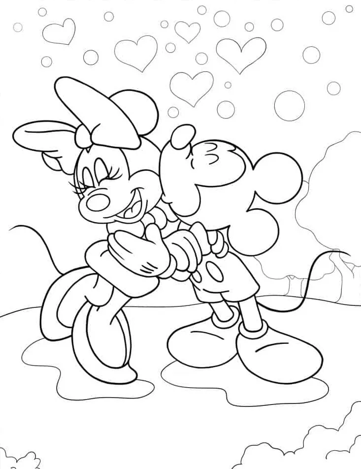 coloriage Minnie et découpage à imprimer 1