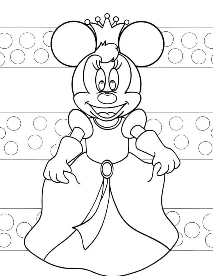 coloriage Minnie à imprimer pour enfant de 3 ans