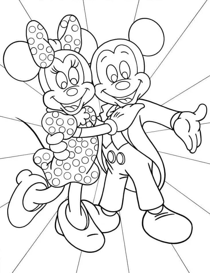 coloriage Minnie à imprimer kawaii 1