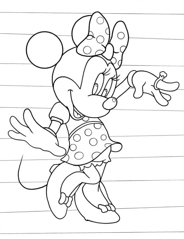 coloriage Minnie à imprimer pour enfant de 3 ans 1