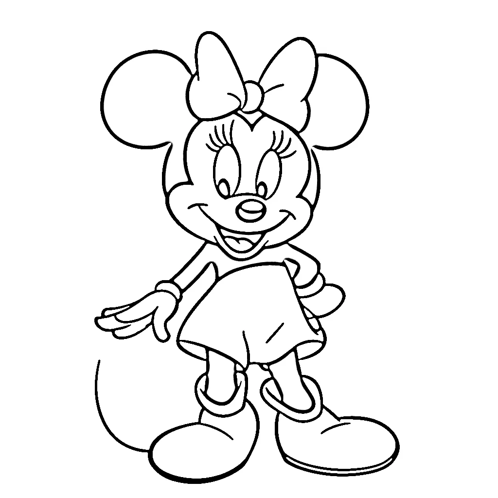 coloriage Minnie et découpage à imprimer