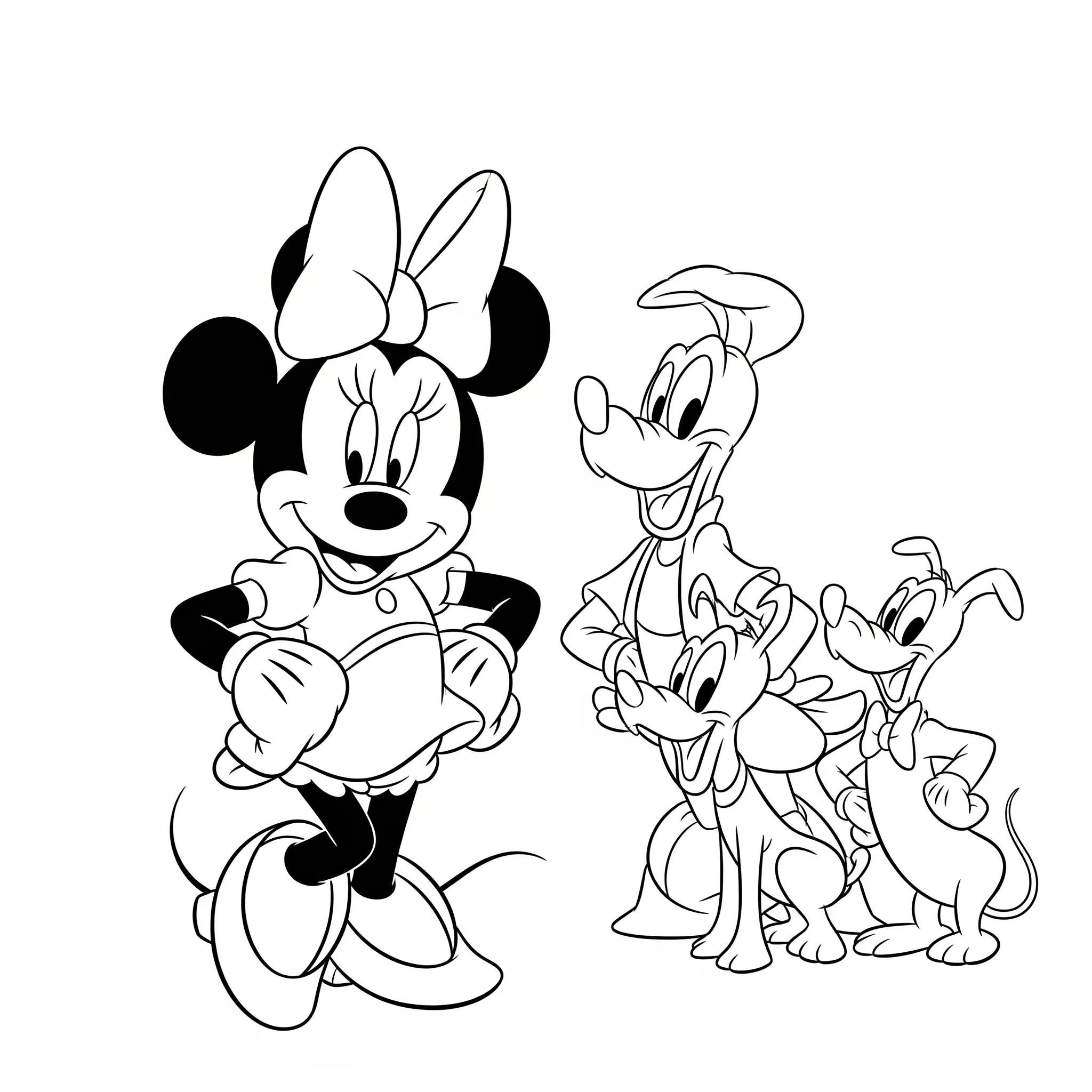 coloriage Minnie et ses amis gratuit à imprimer