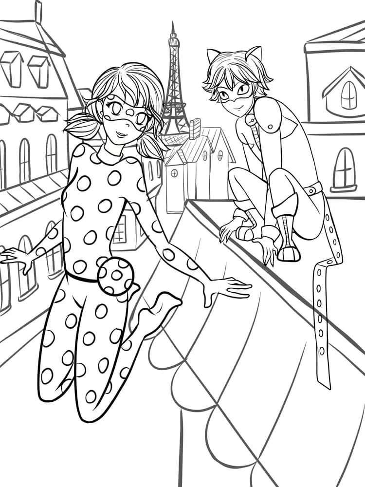 coloriage Miraculous à imprimer pour enfant de 4 ans