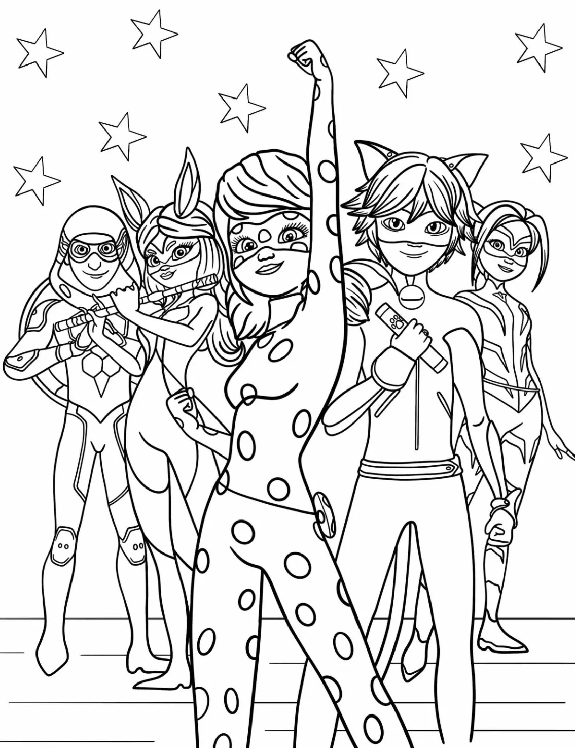 coloriage Miraculous et decoupage a imprimer gratuit 1