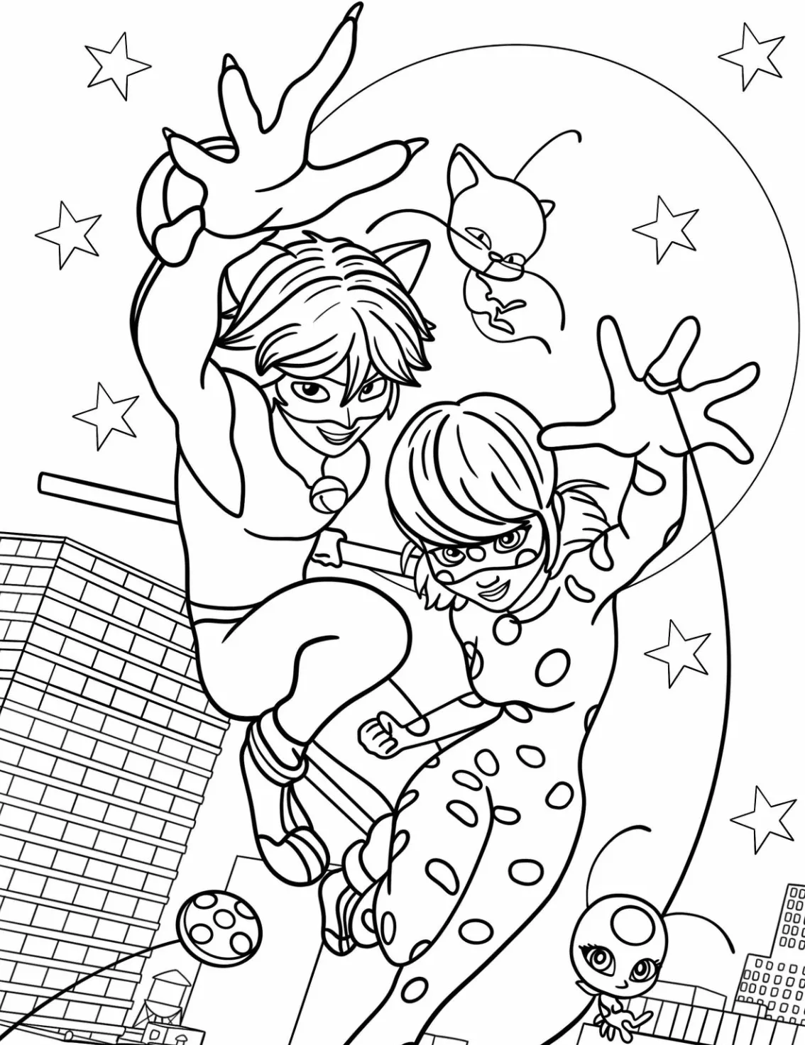 coloriage Miraculous à imprimer pour enfant de 8 ans 1