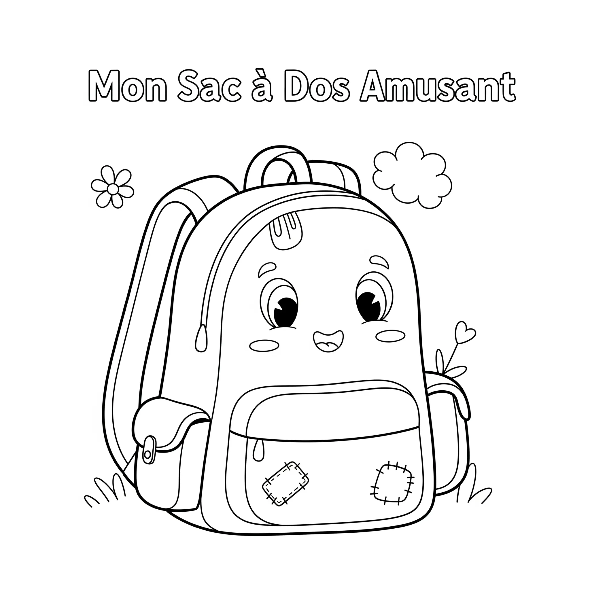 coloriage Mon Sac à Dos Amusant à imprimer pour enfant de 8 ans