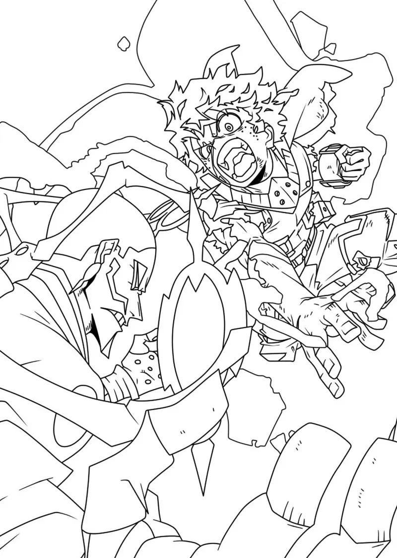 coloriage My Hero Academia à imprimer pour enfant de 2 ans