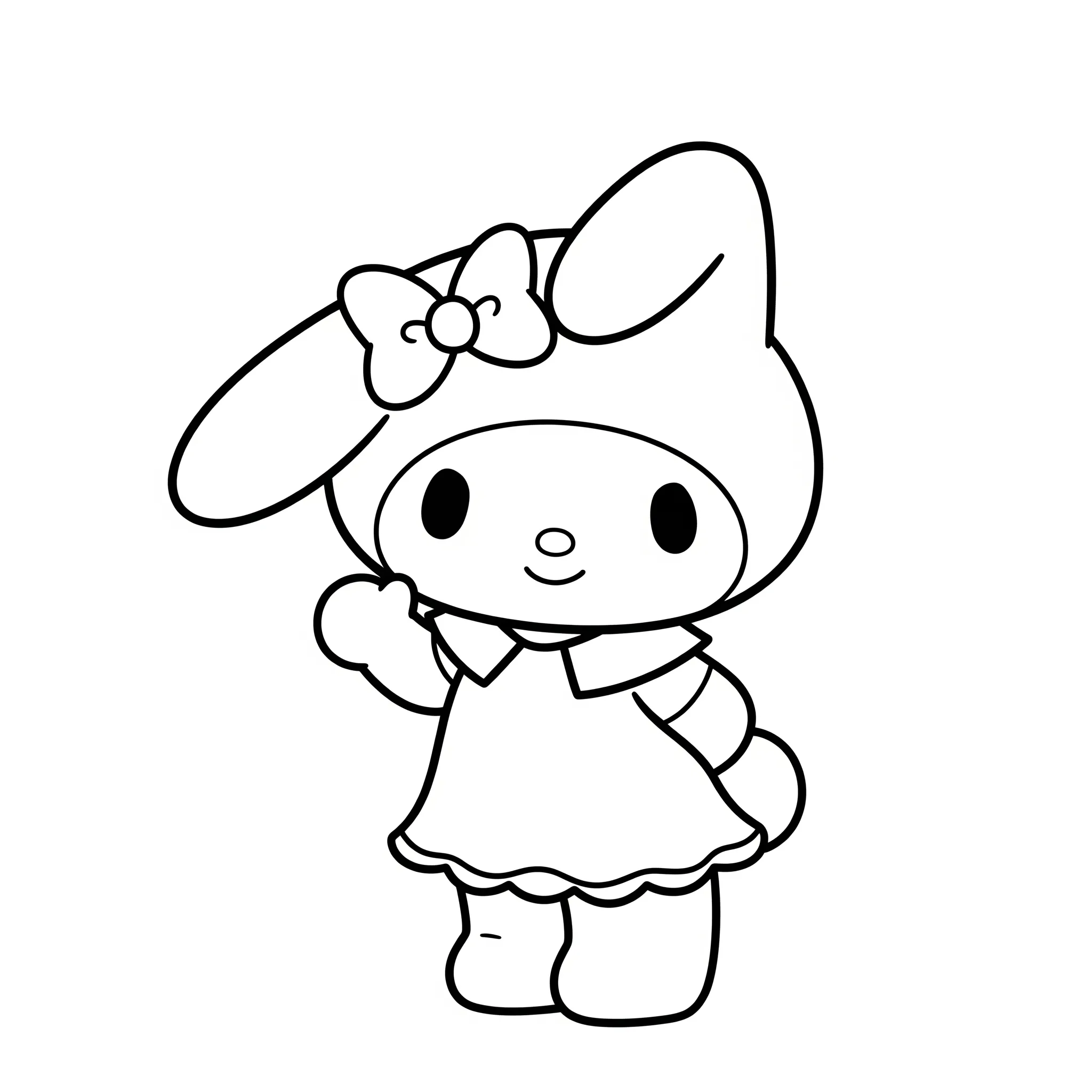 coloriage My Melody salue à imprimer pdf
