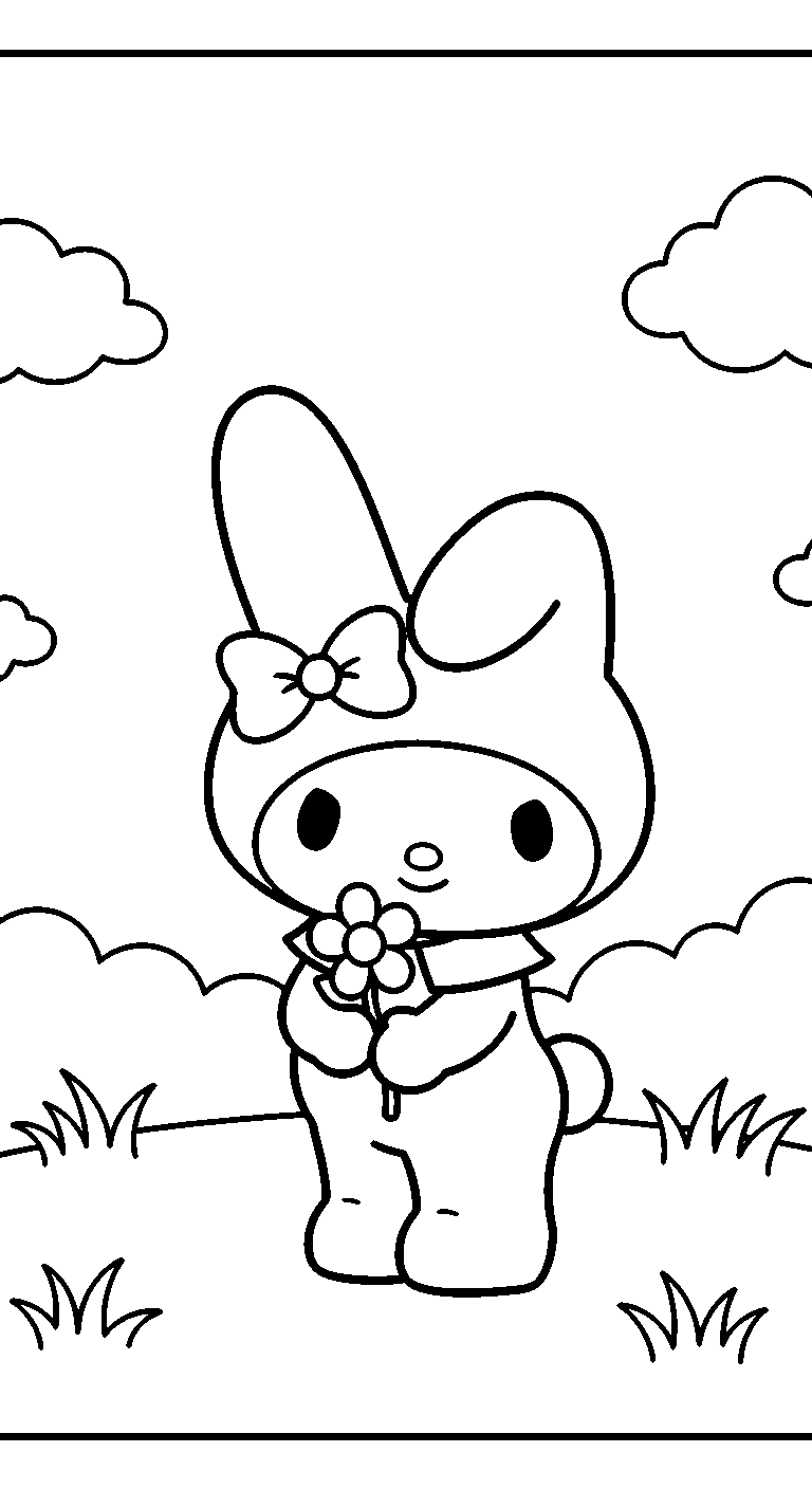 coloriage My Melody update et decoupage