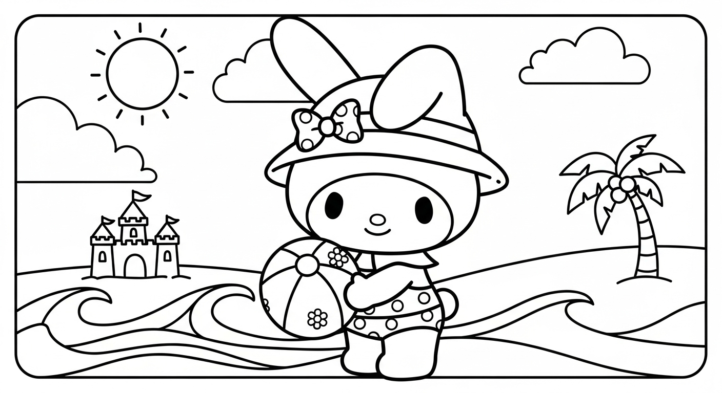 coloriage My Melody update et dessin a imprimer