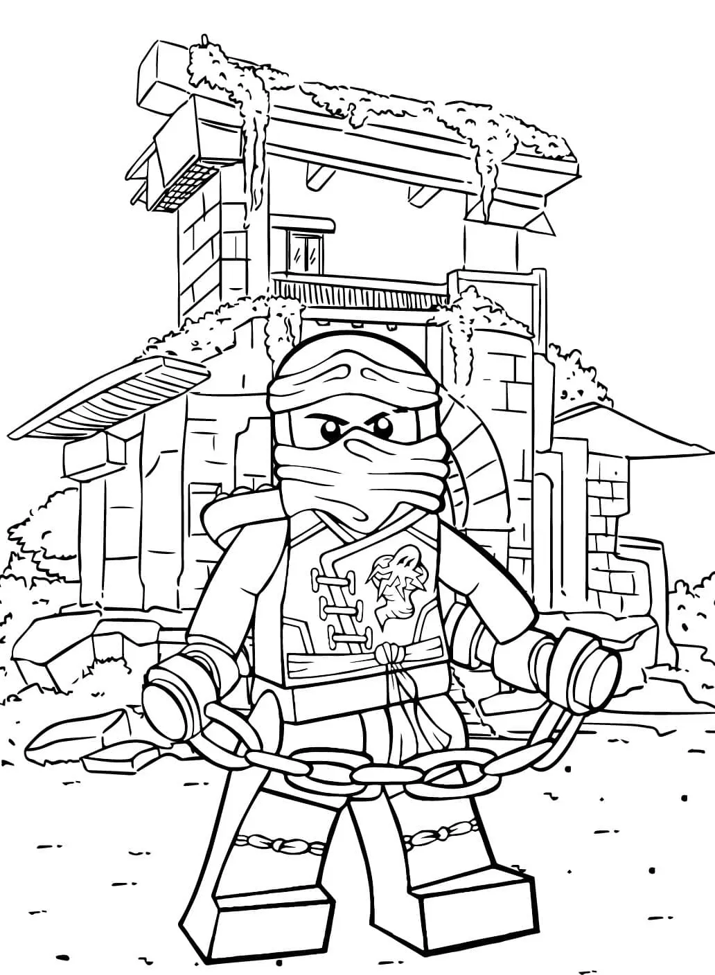 coloriage NinjaGo à imprimer pour enfant de 4 ans