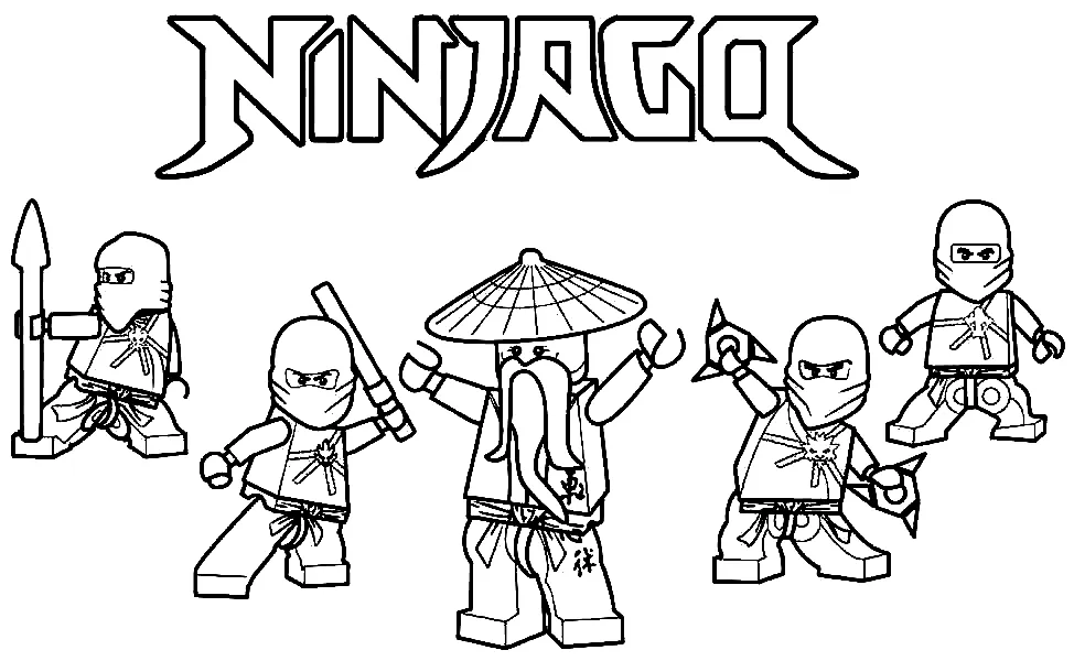 coloriage NinjaGo à imprimer pour enfant de 8 ans 1