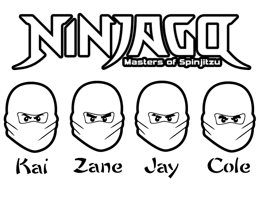 coloriage NinjaGo à imprimer pour enfant de 9 ans 1